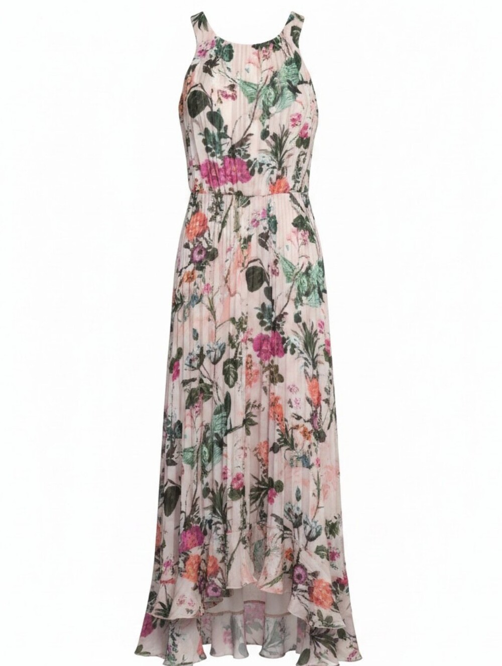 BANANA REPUBLIC NWOT Elegant Botanical Print Fit & Flare Maxi Dress Sz 2